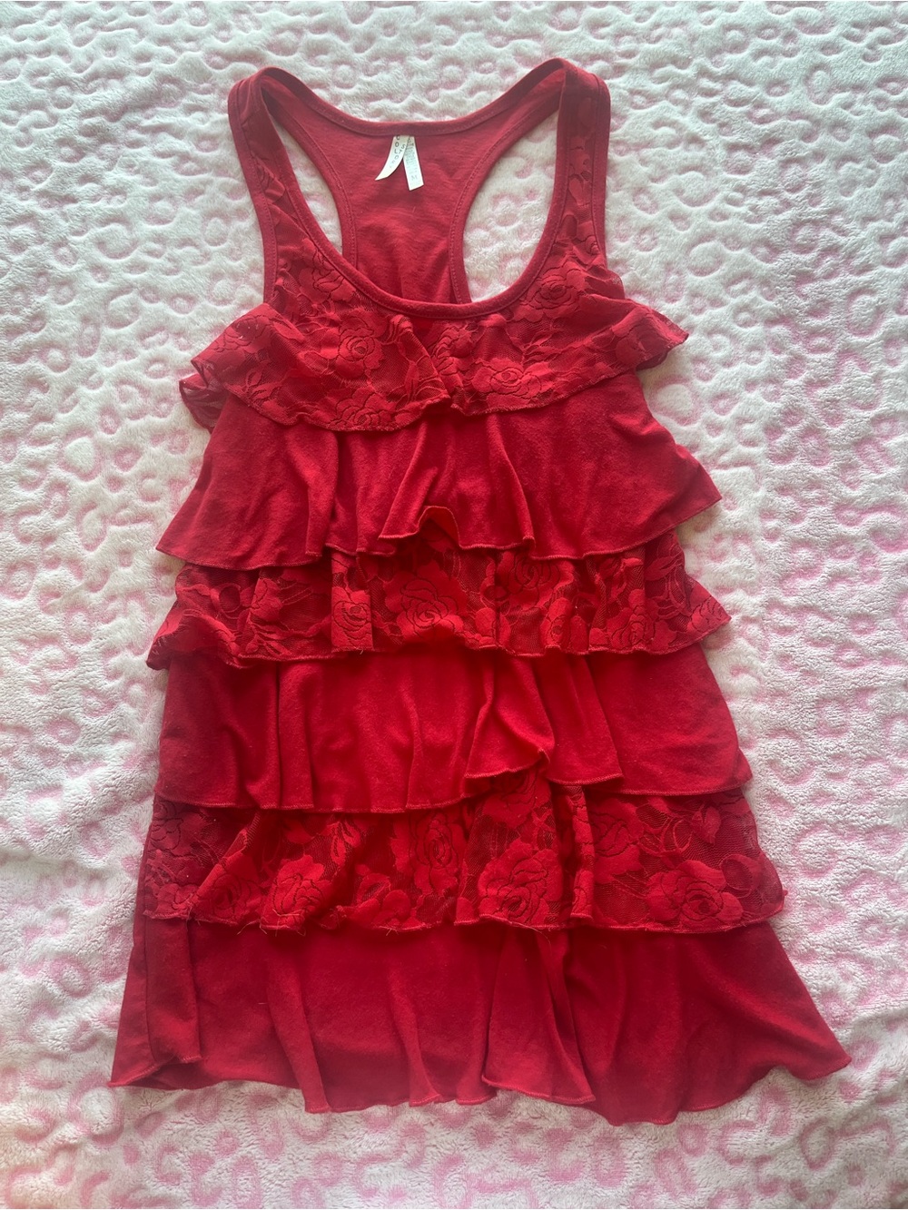 2000s 2010s Red Ruffle Tank Top ❤️ women’s size small / medium